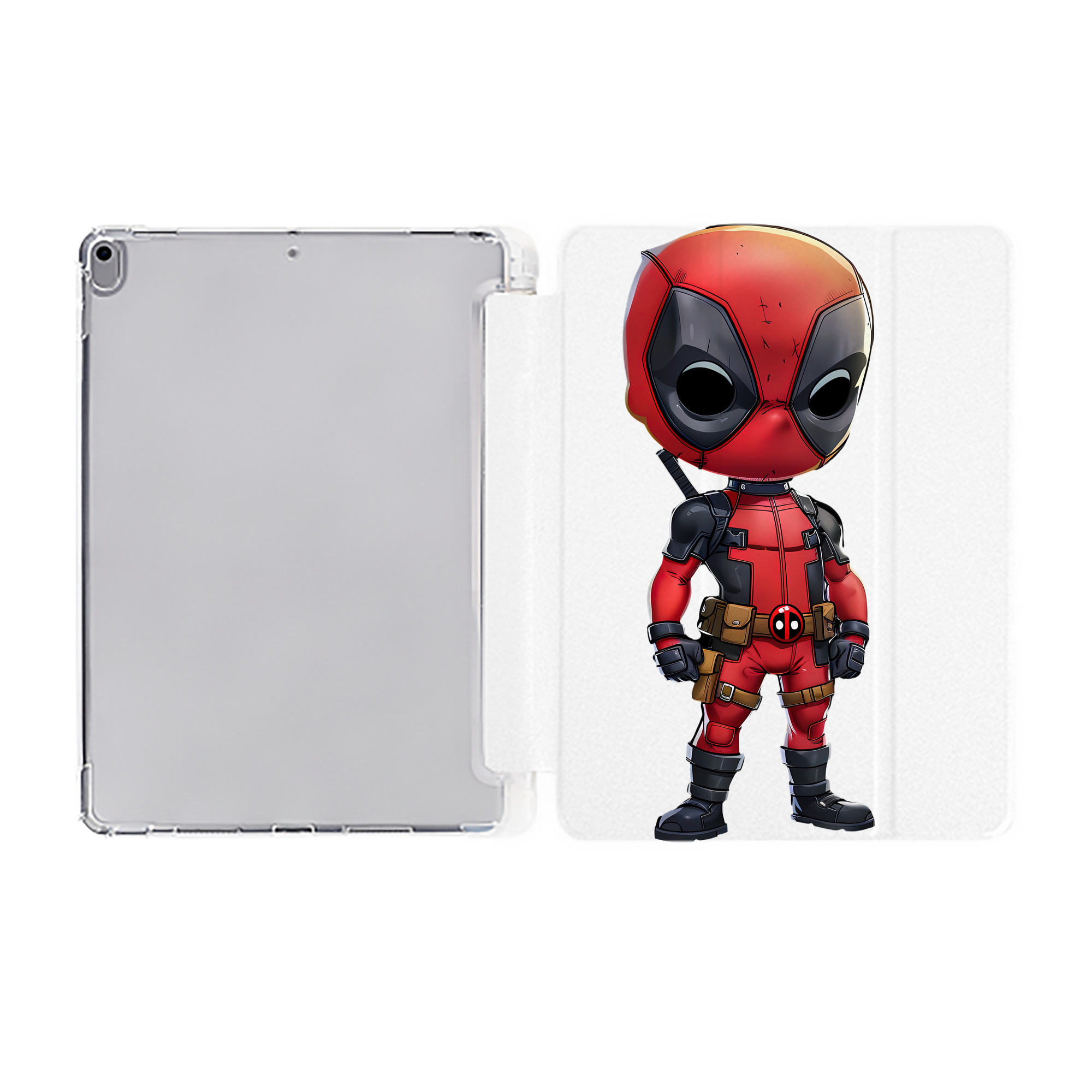 （画像用） Deadpool デッドプール IPad ケース ペン収納付き 三つ折りスタンド PUレザー×シリコン 対応機種9.5/10.5/10.9インチ